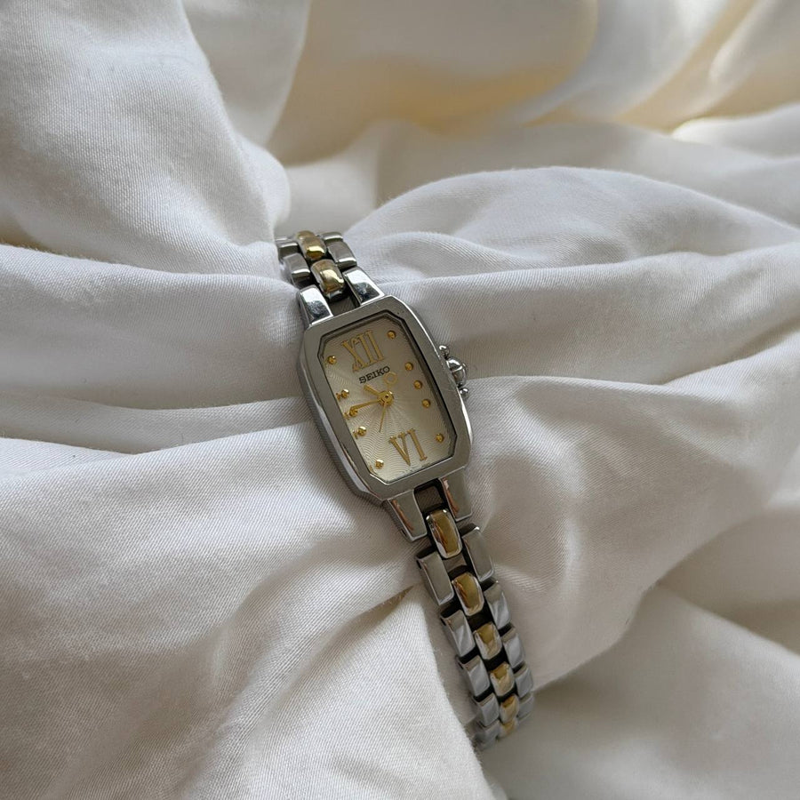Seiko Rectangular Tank Duotone Watch