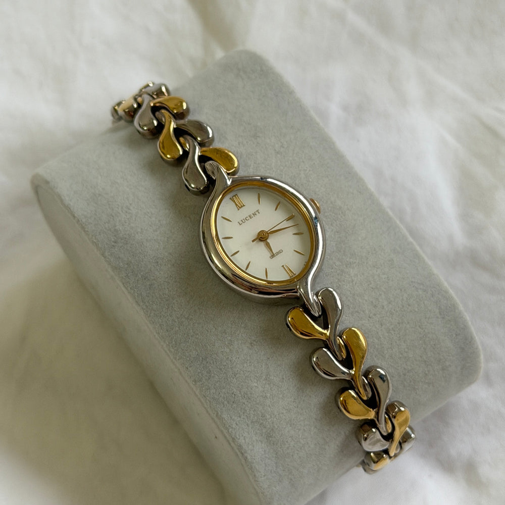 90s Seiko Lucent Duotone Oval Watch