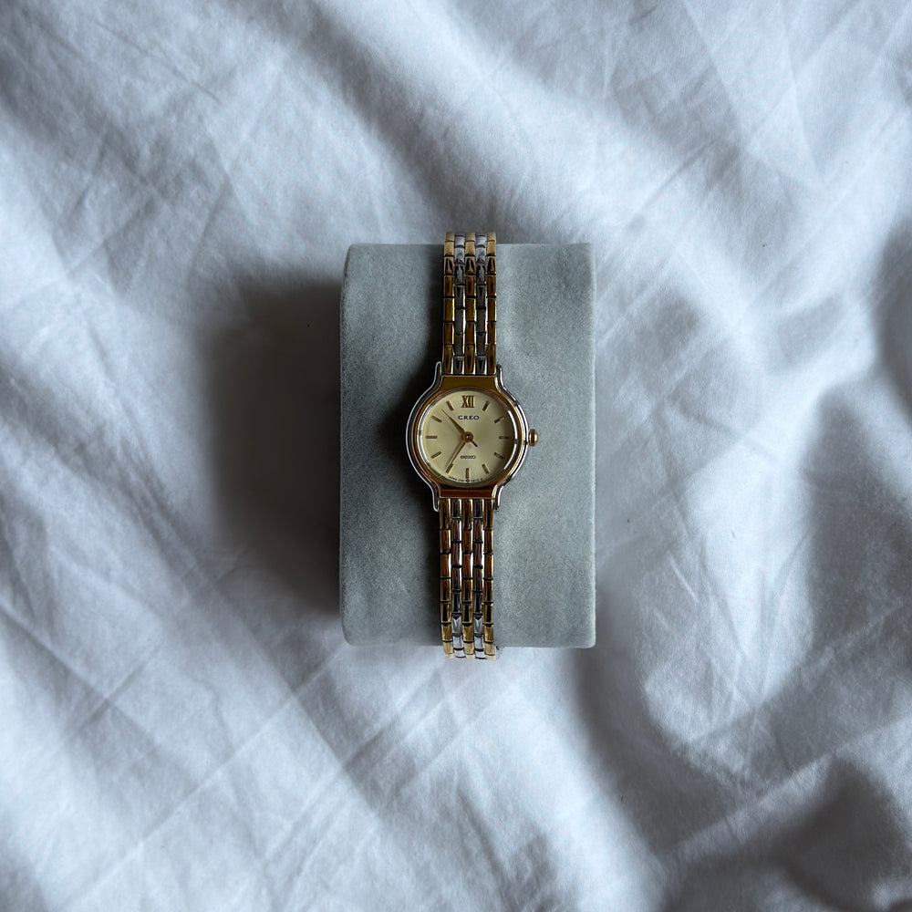 90s Seiko Creo Duotone Round Watch