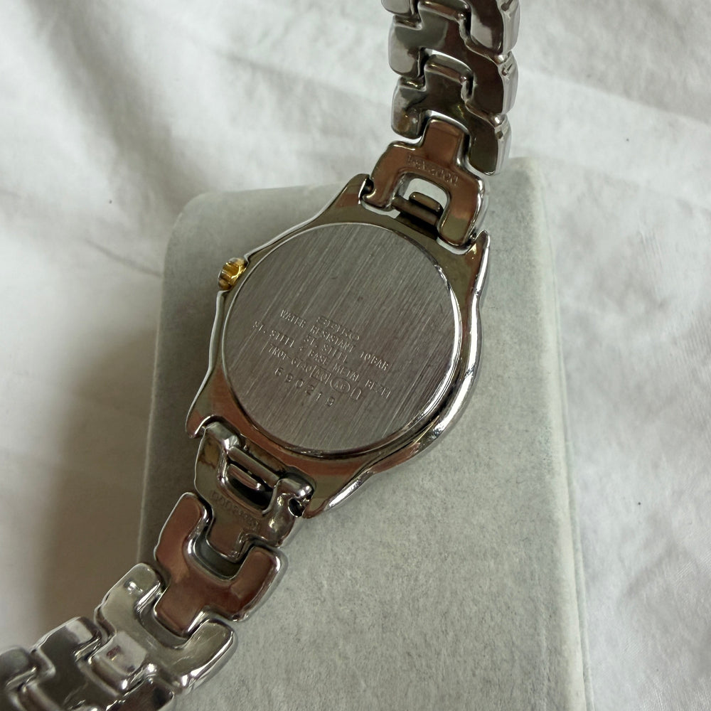 90s Seiko Lucent Duotone Flower Bezel Watch