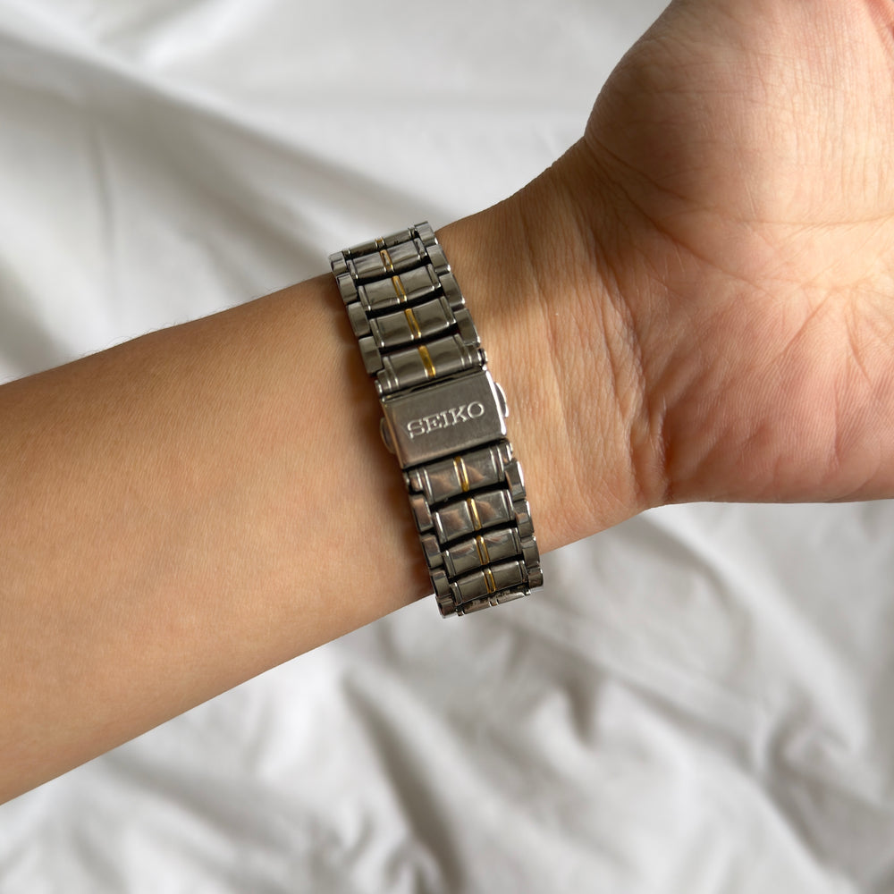 90s Seiko Solar Duotone Round Watch