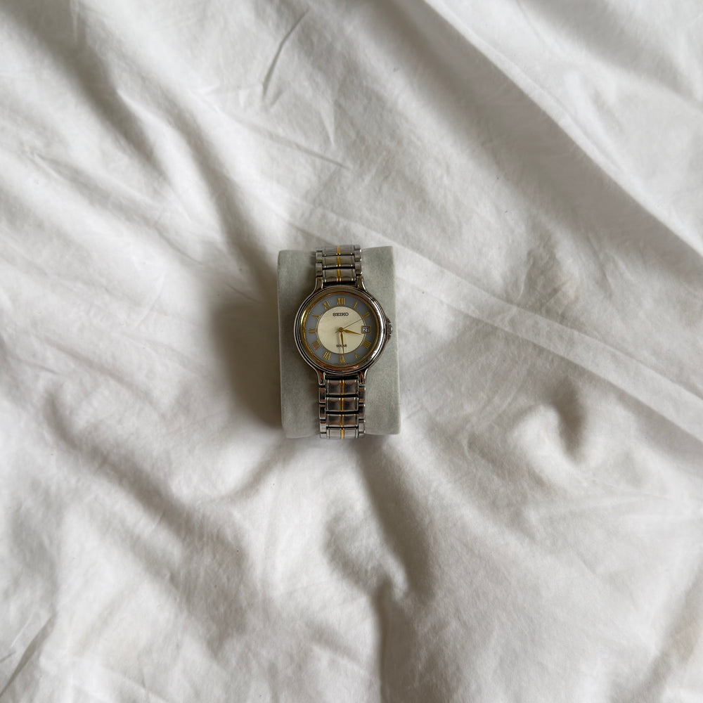90s Seiko Solar Duotone Round Watch