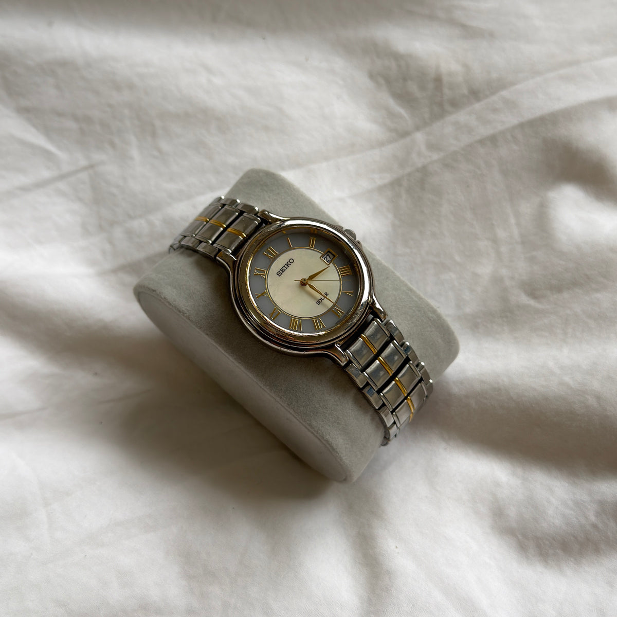 90s Seiko Solar Duotone Round Watch
