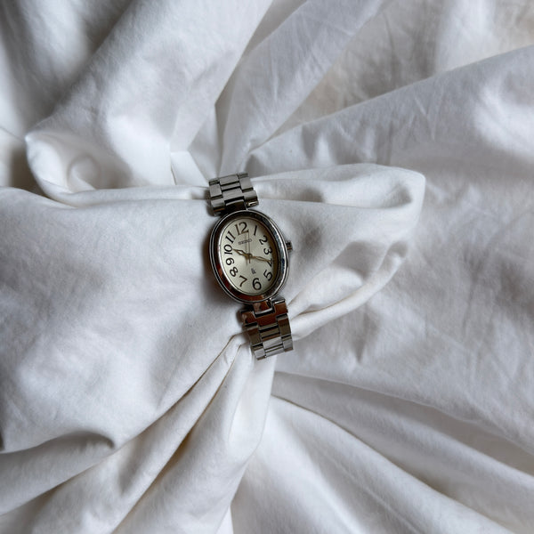 90s Seiko Lukia Silver Oval Watch
