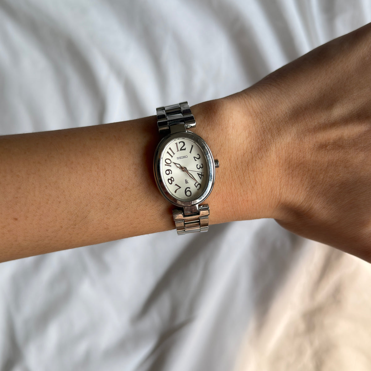 90s Seiko Lukia Silver Oval Watch