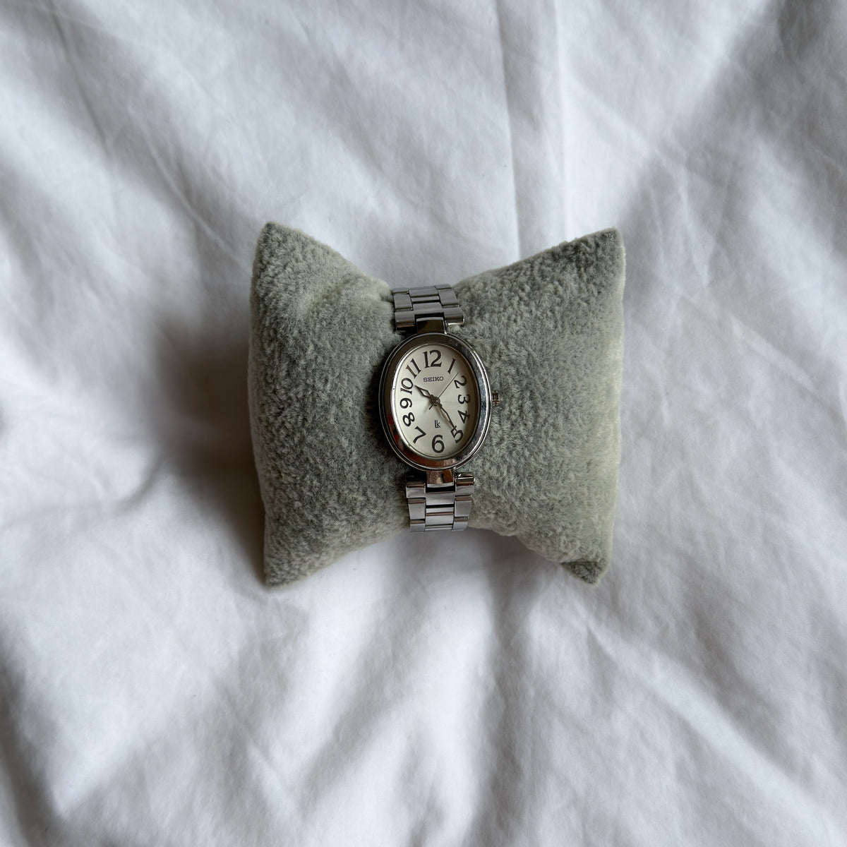 90s Seiko Lukia Silver Oval Watch