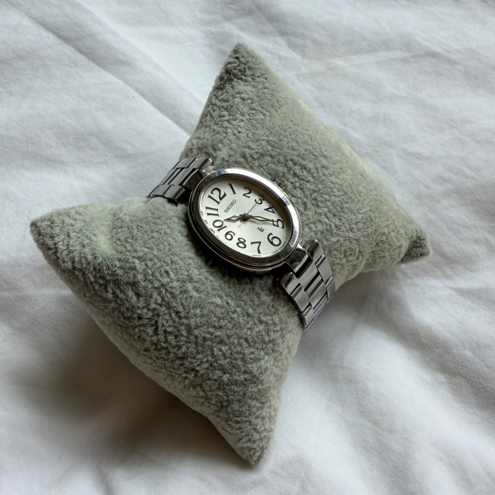 90s Seiko Lukia Silver Oval Watch