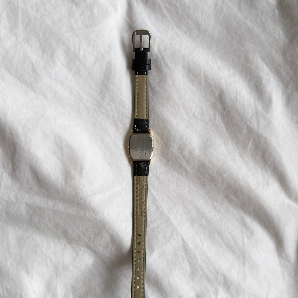 90s Seiko Gold Octagonal Leather Watch