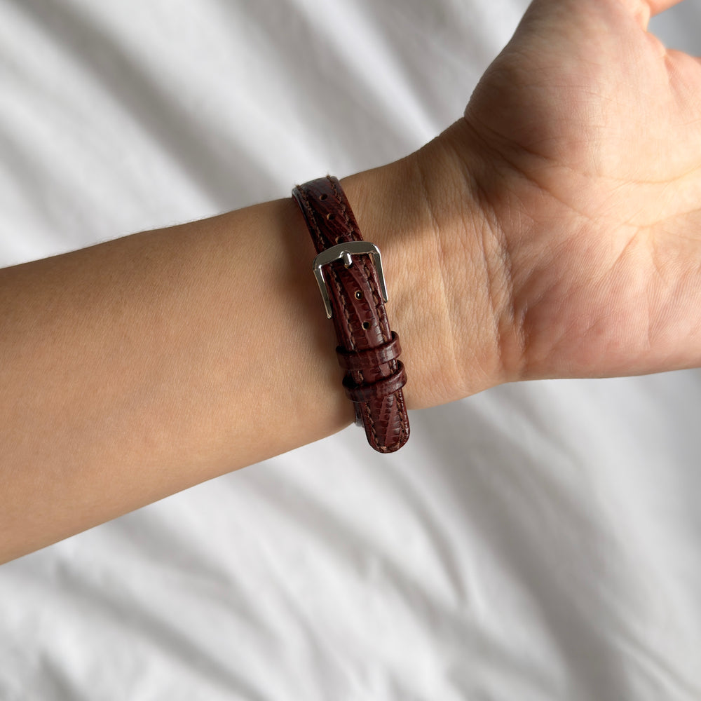 90s Seiko Lucent Duotone Tank Leather Watch