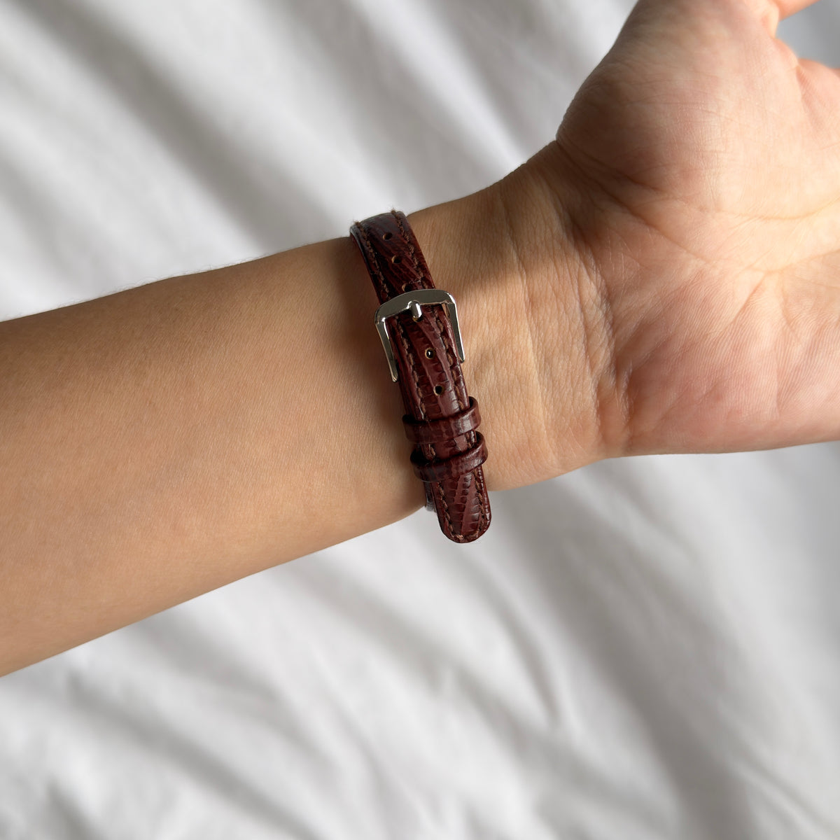 90s Seiko Lucent Duotone Tank Leather Watch