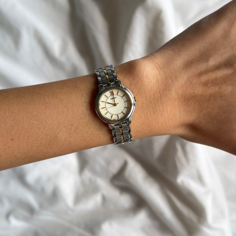 90s Seiko Duotone Round Watch