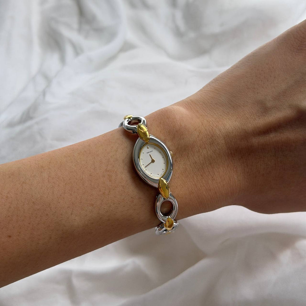 80s Seiko Oval Teardrop Duotone Watch