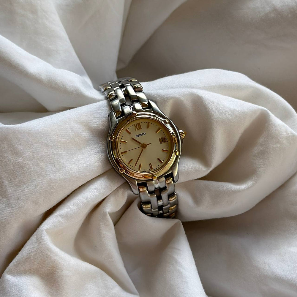 90s Seiko Round Duotone Date Watch