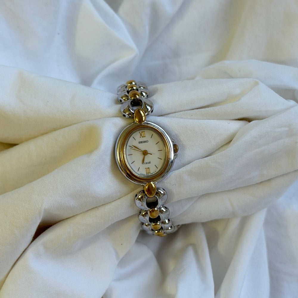 90s Seiko Tisse Oval Duotone Watch