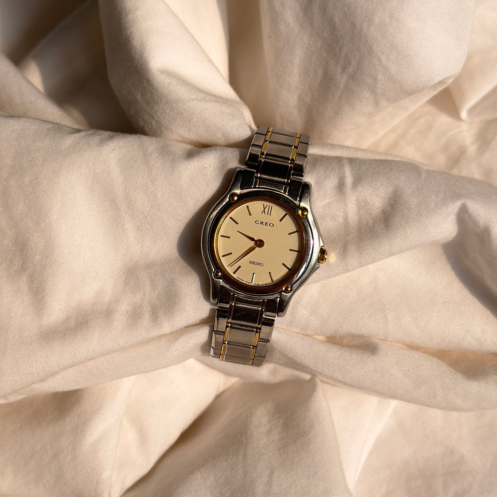 90s Seiko Creo Duotone Round Watch