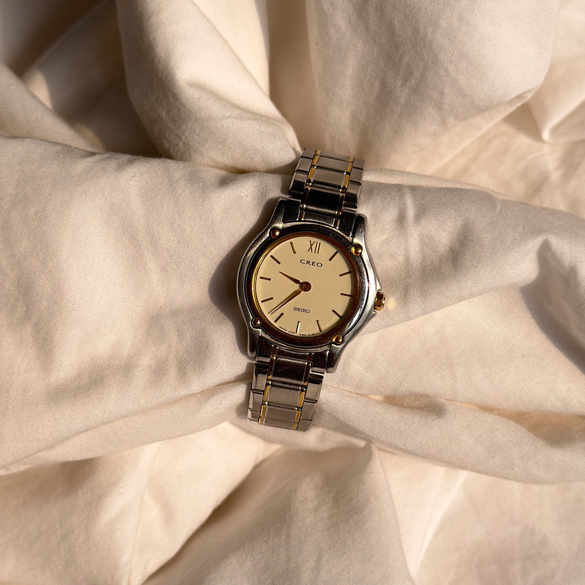 90s Seiko Creo Duotone Round Watch
