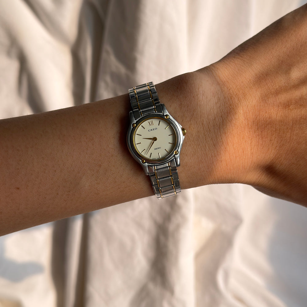 90s Seiko Creo Duotone Round Watch