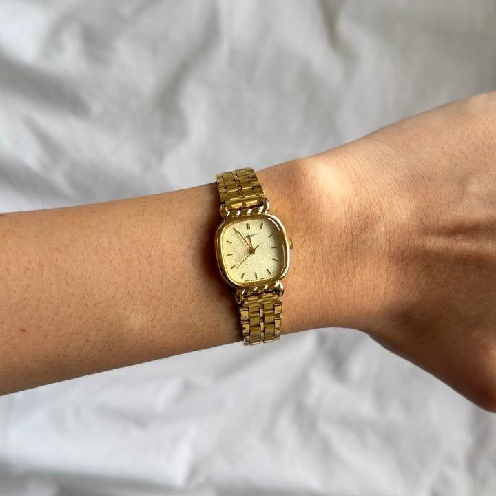 90s Seiko Champagne Gold Watch