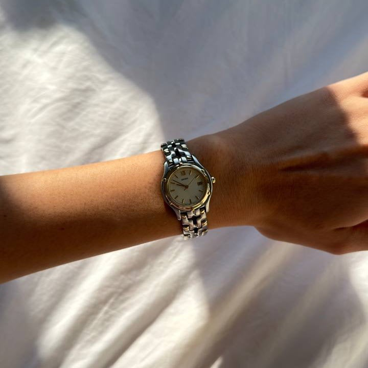 90s Seiko Round Duotone Date Watch