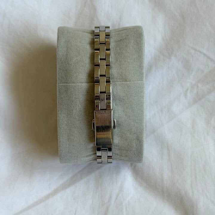 90s Seiko Silver Oval Pink Watch